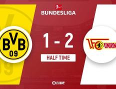 半场-菲尔克鲁格破门胡梅尔斯送点 多特蒙德 （Borussia Dortmund）1-2落后柏林联合