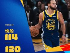 NBA常规赛：勇士120-114力克快船,库里26+7+8,小卡23+7