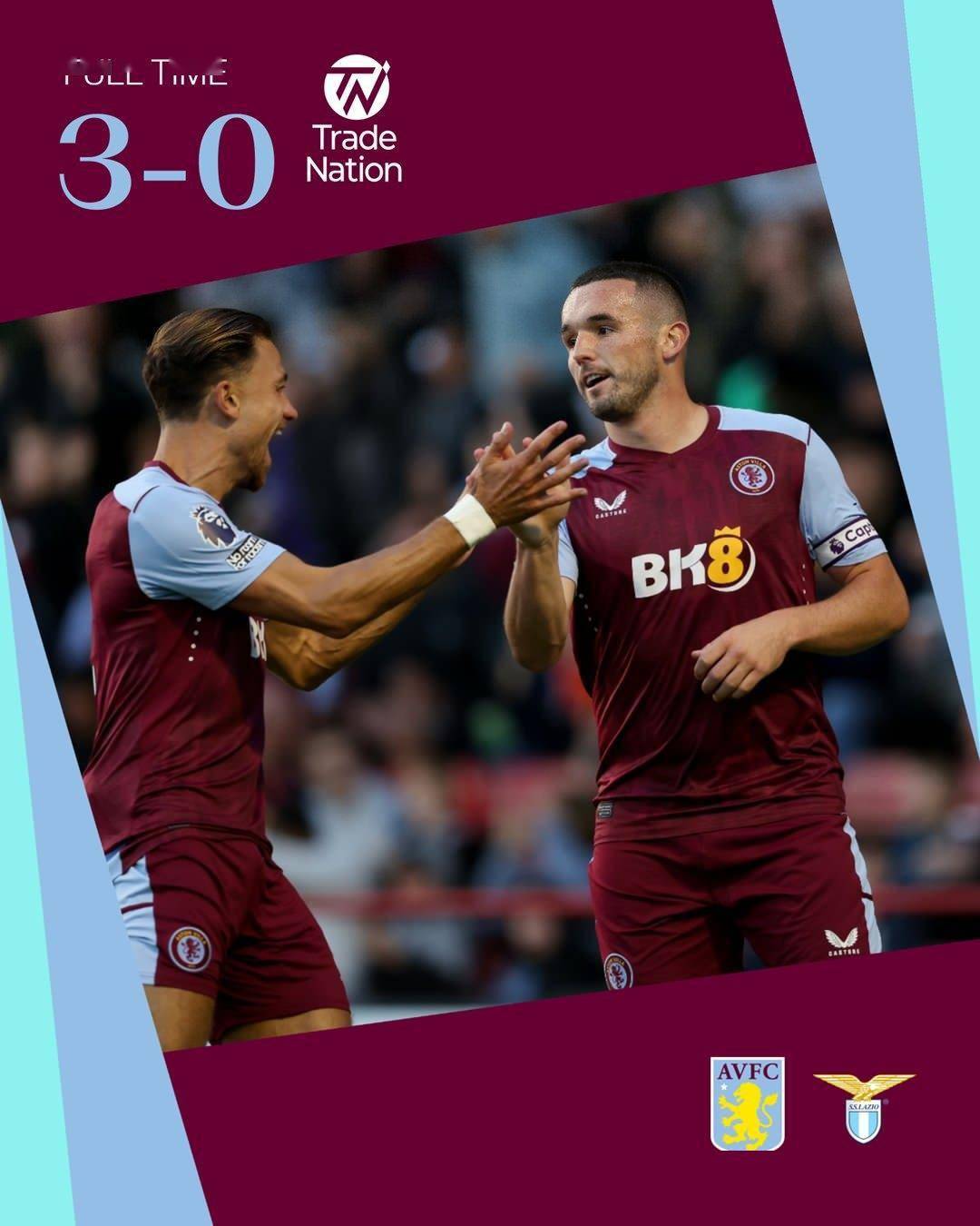 热身赛-阿斯顿维拉（Aston Villa） 3-0拉齐奥 沃特金斯失点+破门 麦金世界波